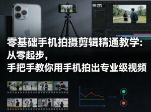 零基础手机拍摄剪辑精通教学：从零起步，手把手教你用手机拍出专业级视频-川川创富网