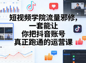 短视频学院流量邪修,一套能让你把抖音账号真正跑通的运营课-川川创富网