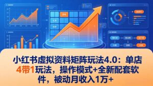 小红书虚拟资料矩阵玩法4.0:单店4带1玩法,操作模式+全新配套软件,被动月收入1万+-川川创富网