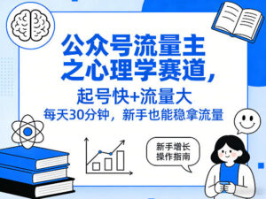 公众号流量主之心理学赛道，起号快+流量大，每天30分钟，新手也能稳拿流量！-川川创富网
