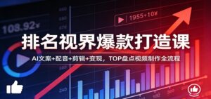 排名视界爆款打造课：AI文案+配音+剪辑+变现，TOP盘点视频制作全流程-川川创富网