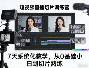 短视频直播切片训练营，7天系统化教学，从0基础小白到切片熟练-川川创富网