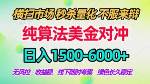 2026美金掘金新风口-纯算法对冲震撼上线！日入1500-6000+，长久合规稳健，轻松摆脱死工资-川川创富网