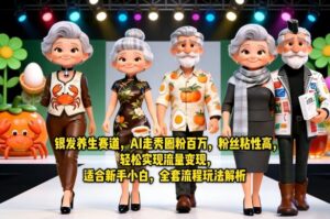 银发养生赛道，AI走秀圈粉百万，粉丝粘性高，轻松实现流量变现，适合新手小白，全套流程玩法解析-川川创富网