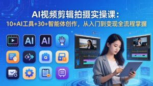 AI 视频剪辑拍摄实操课：10+AI工具+30+智能体创作，从入门到变现全流程掌握-川川创富网
