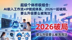 超级个体终极组合：AI嵌入工作流+IP做成体系，2026一起破局，要么升级要么被淘汰-川川创富网