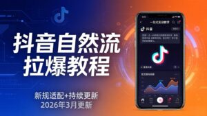 抖音自然流拉爆教程：新规适配+持续更新，话术+投放+起号一站式实战教学(更新26年3月-川川创富网