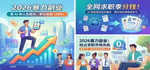 2026暴力副业：靠AI帮人改简历，单日收益1000+，全网求职季分钱-川川创富网