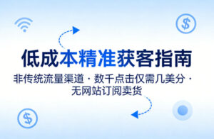 低成本精准获客指南，用非传统流量渠道，实现数千点击仅需几美分，不用网站也能搞订阅卖货-川川创富网