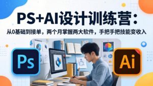 PS+AI设计训练营：从0基础到接单，两个月掌握两大软件，手把手把技能变收入-川川创富网