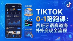 TIKTOK 0-1 陪跑课：从环境搭建到刷对标剪辑，西班牙语赛道海外变现全流程-川川创富网