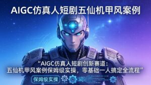 AIGC仿真人短剧创新赛道:五仙机甲风案例保姆级实操,零基础一人搞定全流程-川川创富网