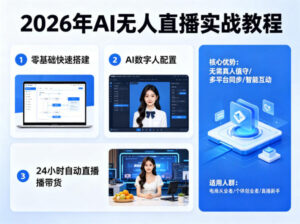 2026年AI无人直播实战教程，零基础也能快速搭建AI数字人无人直播间，实现24小时自动直播带货-川川创富网