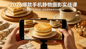2026爆款手机静物摄影实战课，手机也能拍出商拍感，学会拍出高质感美食商品-川川创富网