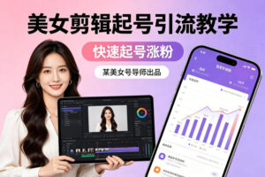 某美女号导师出品:美女剪辑起号引流教学,快速起号涨粉-川川创富网