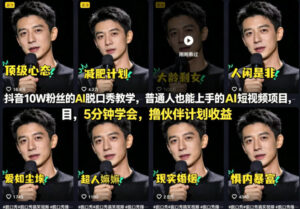 抖音10W粉丝的AI脱口秀教学,普通人也能上手的AI短视频项目,5分钟学会,撸伙伴计划收益-川川创富网