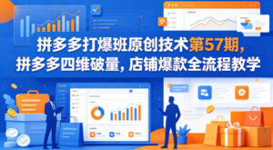 拼多多打爆班原创技术第57期，拼多多四维破量，店铺爆款全流程教学-川川创富网