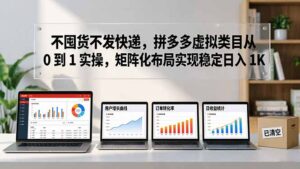 不囤货不发快递，拼多多虚拟类目从 0 到 1 实操，矩阵化布局实现稳定日入 1K-川川创富网