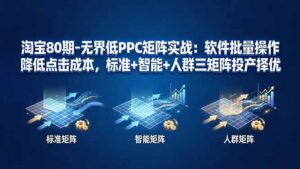 淘宝80期-无界低PPC矩阵实战：软件批量操作降低点击成本，标准+智能+人群三矩阵投产择优-川川创富网
