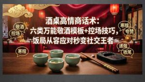 付费文章：酒桌高情商话术：六类万能敬酒模板+控场技巧，饭局从容应对秒变社交王者-川川创富网