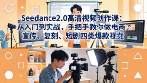 Seedance2.0高清视频创作课：从入门到实战，手把手教你做电商、宣传、复刻、短剧四类爆款视频-川川创富网