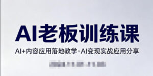 内容AI老板训练课，AI+内容应用落地教学，AI变现的实战应用分享-川川创富网