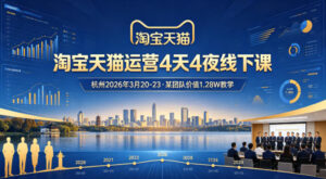 淘宝天猫运营4天4夜杭州2026年3月20-23线下课，某团队价值1.28W的教学-川川创富网