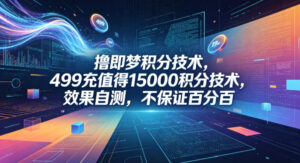 撸即梦积分技术，499充值得15000积分技术，效果自测，不保证百分百-川川创富网
