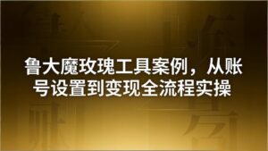 引流创业粉卖软件教学：鲁大魔玫瑰工具案例，从账号设置到变现全流程实操-川川创富网