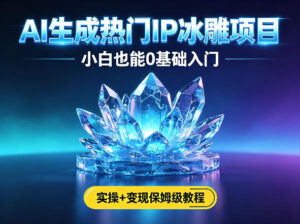 AI生成热门ip冰雕项目,小白也能0基础入门,实操+变现保姆级教程-川川创富网