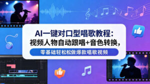 AI一键对口型唱歌教程:视频人物自动跟唱+音色转换,零基础轻松做爆款唱歌视频-川川创富网