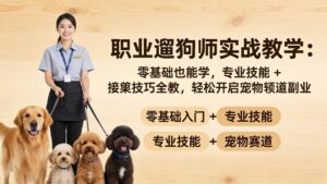 职业遛狗师实战教学:零基础也能学,专业技能 + 接单技巧全教,轻松开启宠物赛道副业-川川创富网