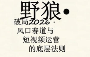 野狼团队·多平台实操运营课，覆盖AI口播、服装、好物、漫剪等热门玩法(更新4月)-川川创富网