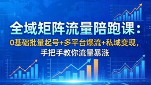 全域矩阵流量陪跑课：0基础批量起号+多平台爆流+私域变现，手把手教你流量暴涨-川川创富网