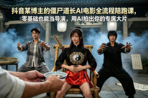 抖音某博主的僵尸道长AI电影全流程陪跑课，零基础也能当导演，用AI拍出你的专属大片-川川创富网