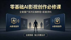 零基础AI影视创作必修课，全套僵尸系列实操教程加配套资料，全程答疑带你独立完整出片-川川创富网