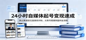 24小时自媒体起号变现速成，跳过赛道定位直接找对标，从账号搭建到盈利全流程-川川创富网