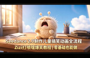 Seedance 2.0制作儿童搞笑动画全流程Zizi打喷嚏爆笑教程｜零基础也能做-川川创富网