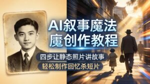 AI叙事魔法创作教程，四步让静态照片讲故事，老照片修复加动态特效，轻松制作回忆杀短片-川川创富网
