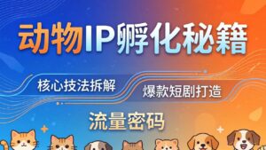 动物IP孵化全套秘籍，三大核心技法拆解，打造爆款萌宠短剧，轻松拿捏赛道流量密码-川川创富网