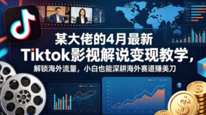某大佬的4月最新Tiktok影视解说变现教学，解锁海外流量，小白也能深耕海外赛道賺美刀-川川创富网