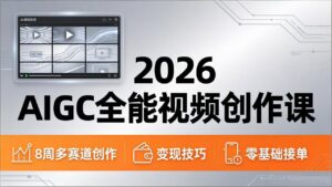 2026AIGC全能视频创作课，8周吃透多赛道创作+变现，零基础也能高效出片接单-川川创富网