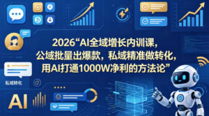 2026AI全域增长内训课，公域批量出爆款，私域精准做转化，用AI打通1000W净利的方法论(更新)-川川创富网