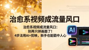 治愈系视频成流量风口：别再只拼画面了！4步法用AI+剪映，新手也能戳中人心-川川创富网