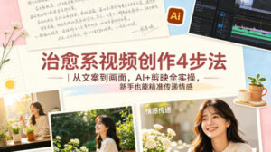 治愈系视频创作4步法｜从文案到画面，AI+剪映全实操，新手也能精准传递情感-川川创富网