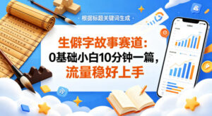 公众号流量主——生僻字故事赛道，流量稳，好上手，0基础小白也能10分钟一篇-川川创富网