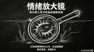 AI制作“情绪放大镜“视频，25条视频涨粉29.6W粉，流量巨大，制作简单，全流程教程-川川创富网
