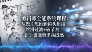 剪辑师全能系统课程：从做片思维到镜头组接，丝滑过渡+破节奏，新手也能剪出高级感-川川创富网