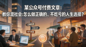 某公众号付费文章：教你混社会：怎么做正确的、不吃亏的人生选择？-川川创富网