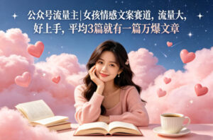 公众号流量主女孩情感文案赛道，流量大，好上手，平均3篇就有一篇万爆文章-川川创富网